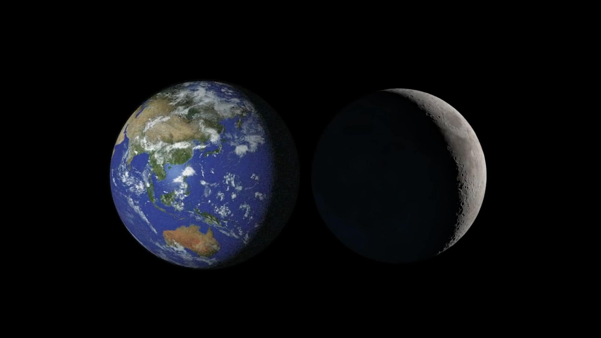 During Earthshine, the earth looks nearly full from the moon when the moon looks slim crescent from the Earth