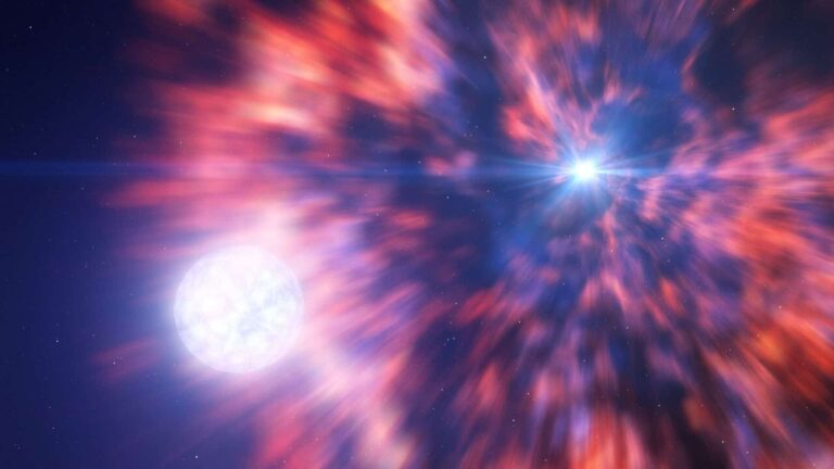 A supernova explosion in a binary star system