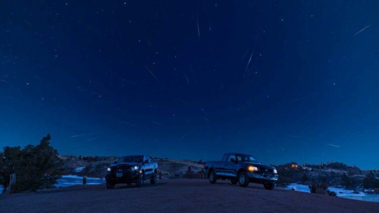 Heather Wendelboe captured Quadrantid meteors on the morning of January 3, 2021, from Curt Gowdy State Park, Wyoming, USA
