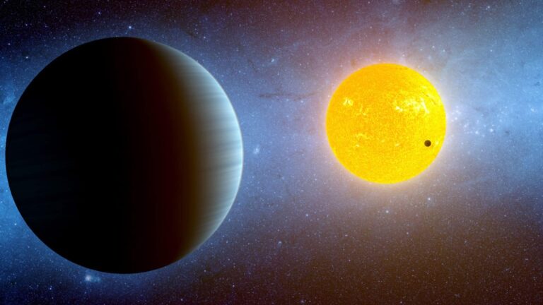 Illustration of an Earth-sized exoplanet, HD 63433 d, which is very close to its host star