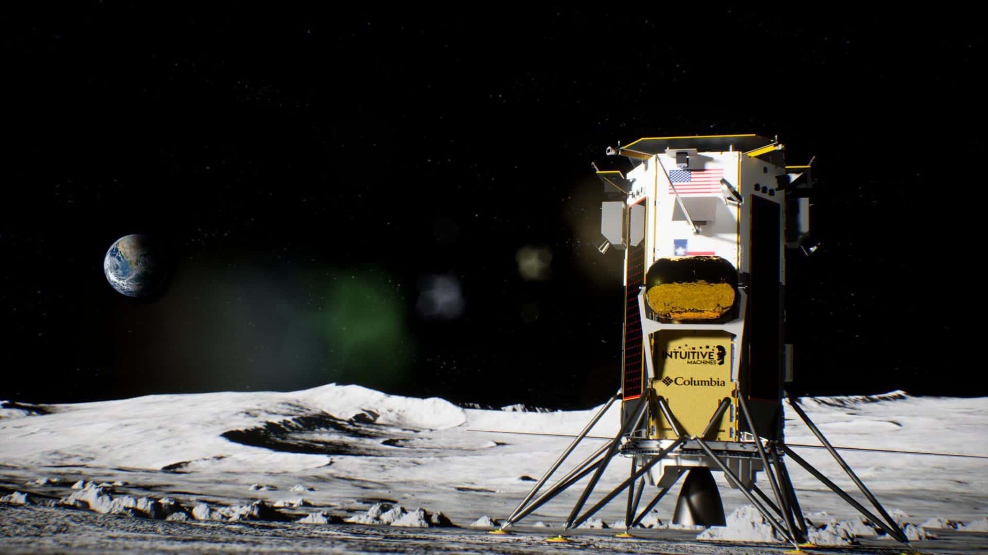 Artist's Illustration of Intuitive Machines’ Nova-C class lunar lander, called Odysseus