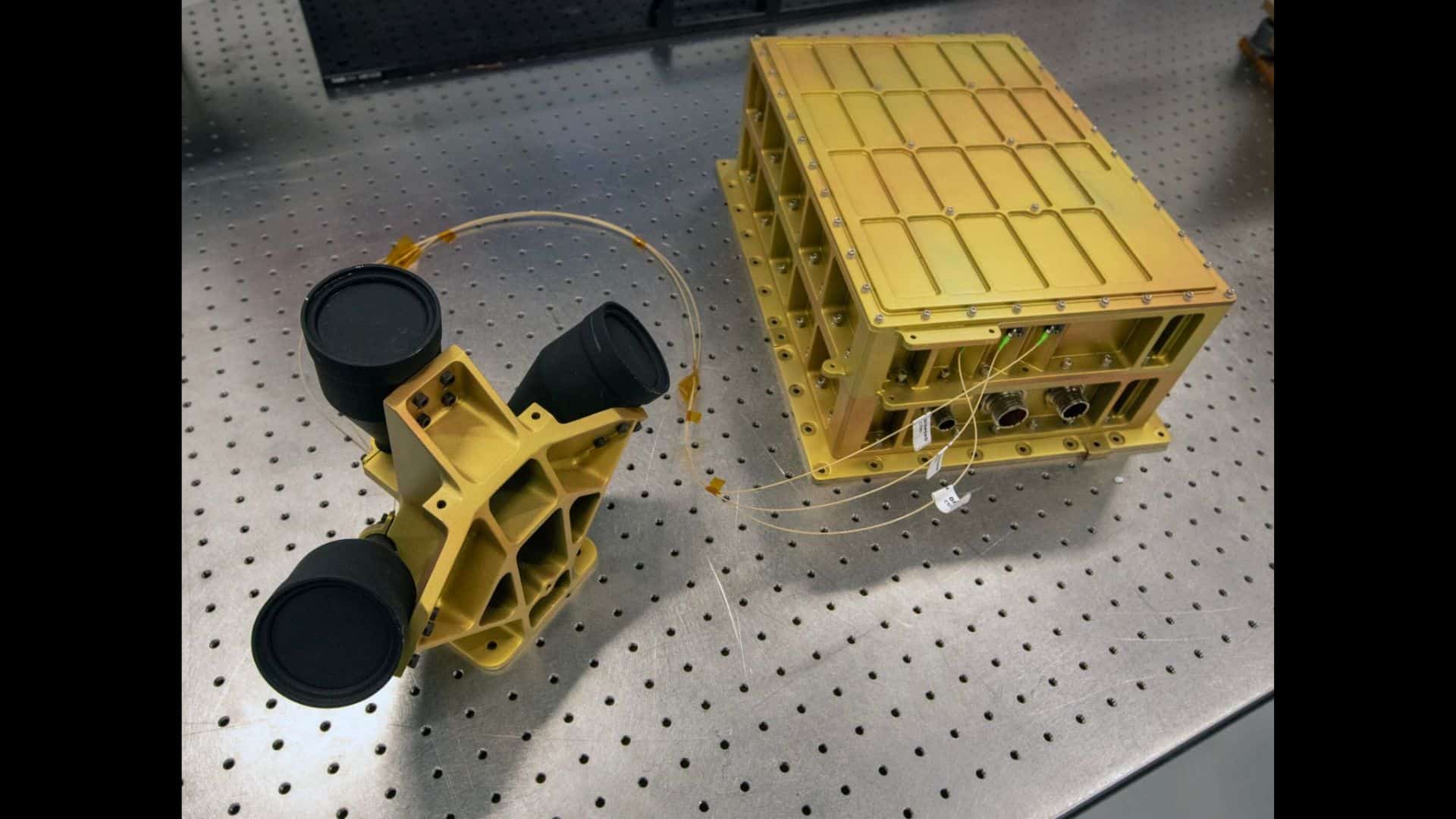 NASA’s Navigation Doppler Lidar instrument (NDL) is composed of an optical head with three small telescopes