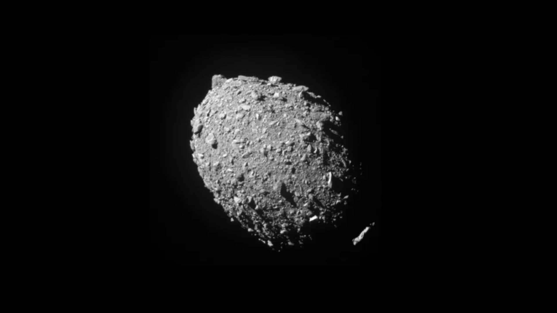 NASA's DART spacecraft captured the asteroid Dimorphos just two seconds before its impact on September 26, 2022