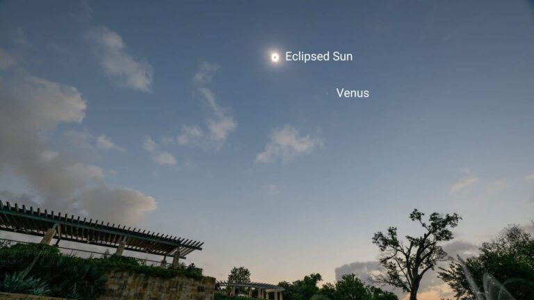 Eclipsed Sun with Venus on April 8, 2024, from Dallas, Texas