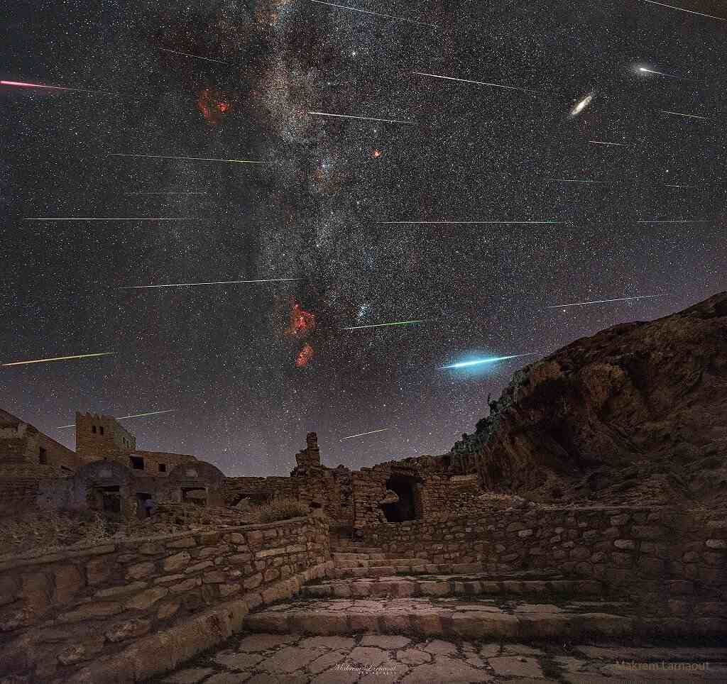 Makrem Larnaout captured the Southern Delta Aquariid meteor shower in late July 2022 near the ancient Berber village of Zriba El Alia in Tunisia (full)