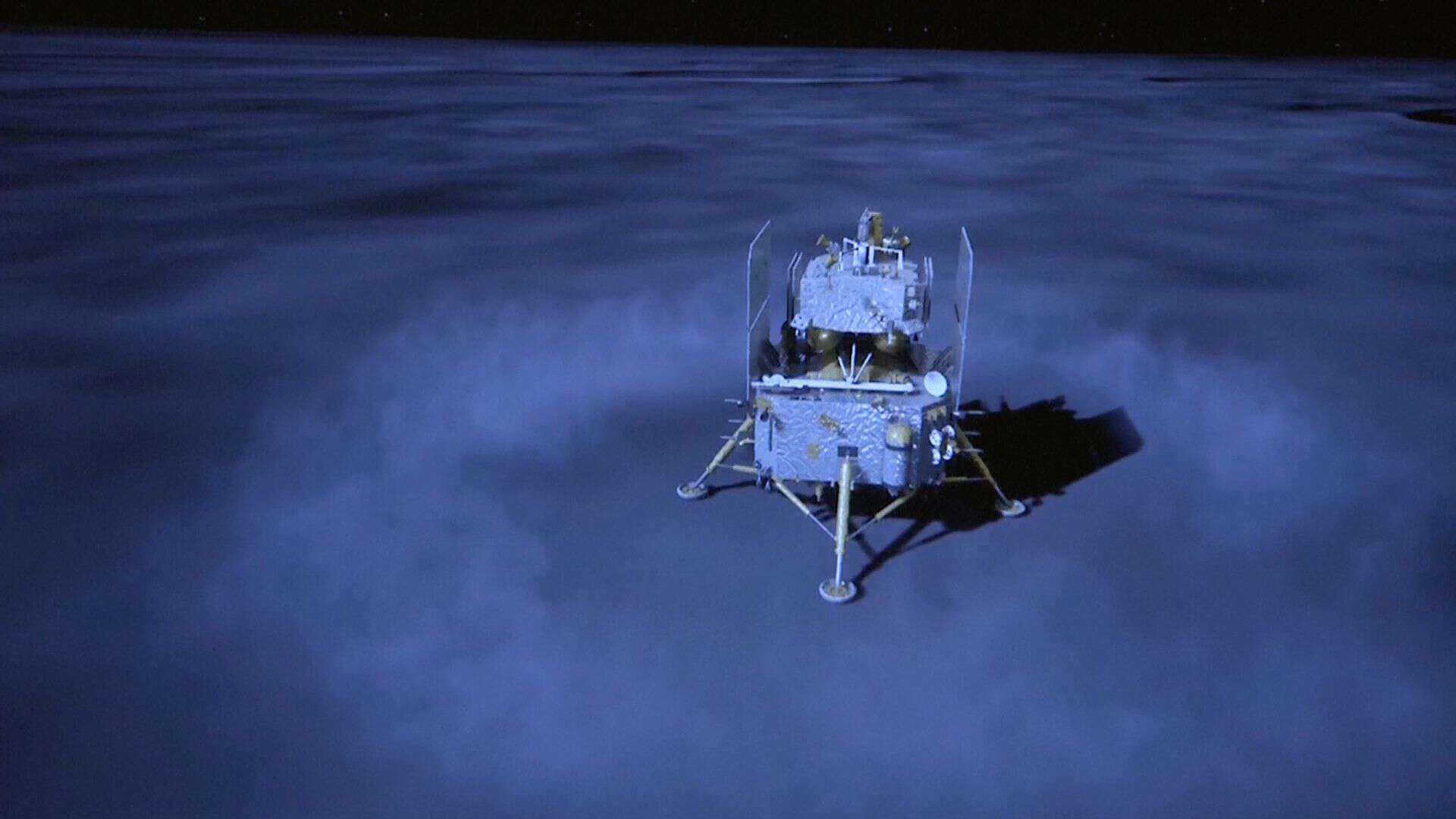 Chang'e 6 spacecraft on the far side of the moon after landing