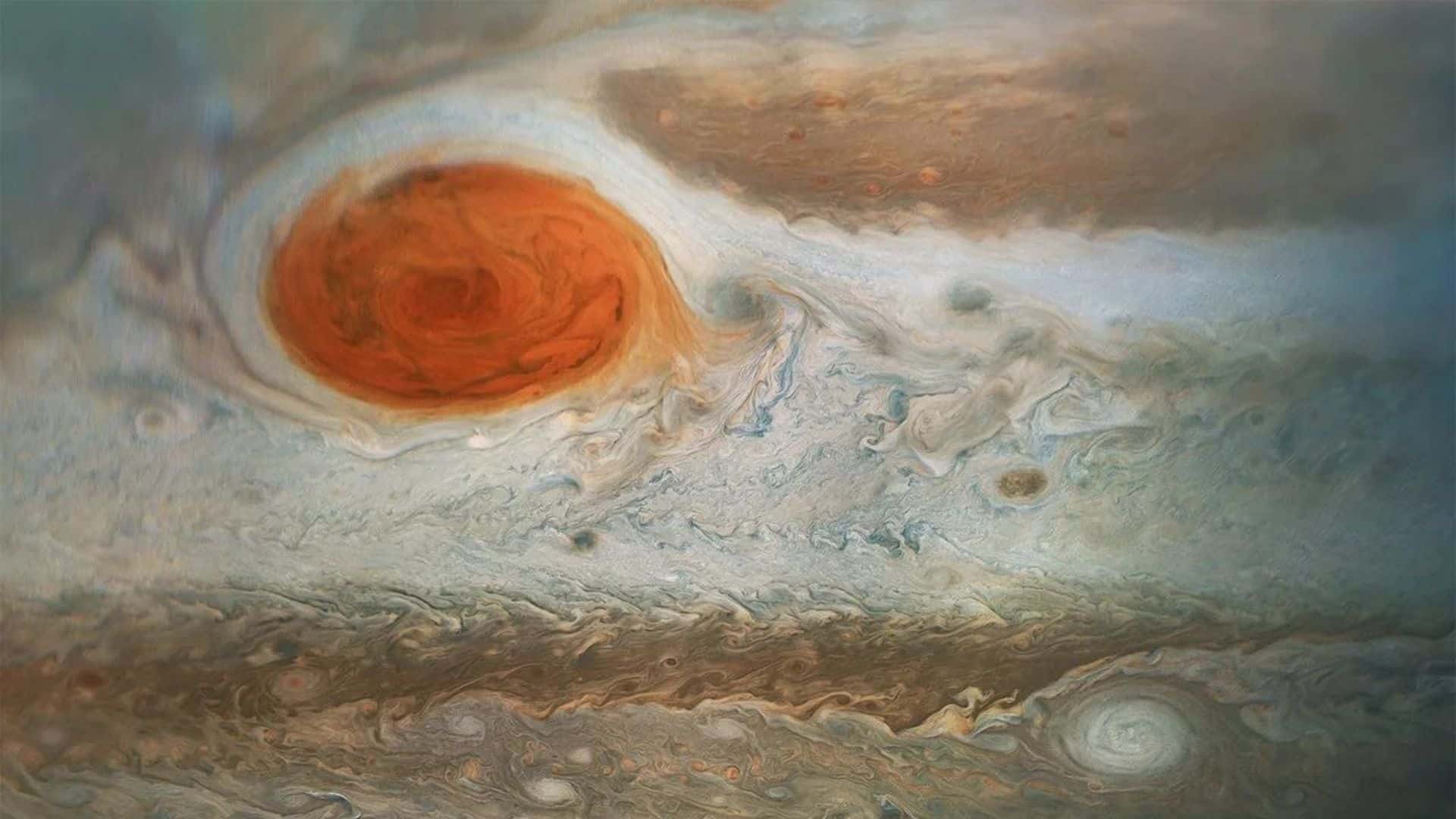Jupiter’s iconic Great Red Spot, as seen from NASA's Juno spacecraft in 2018