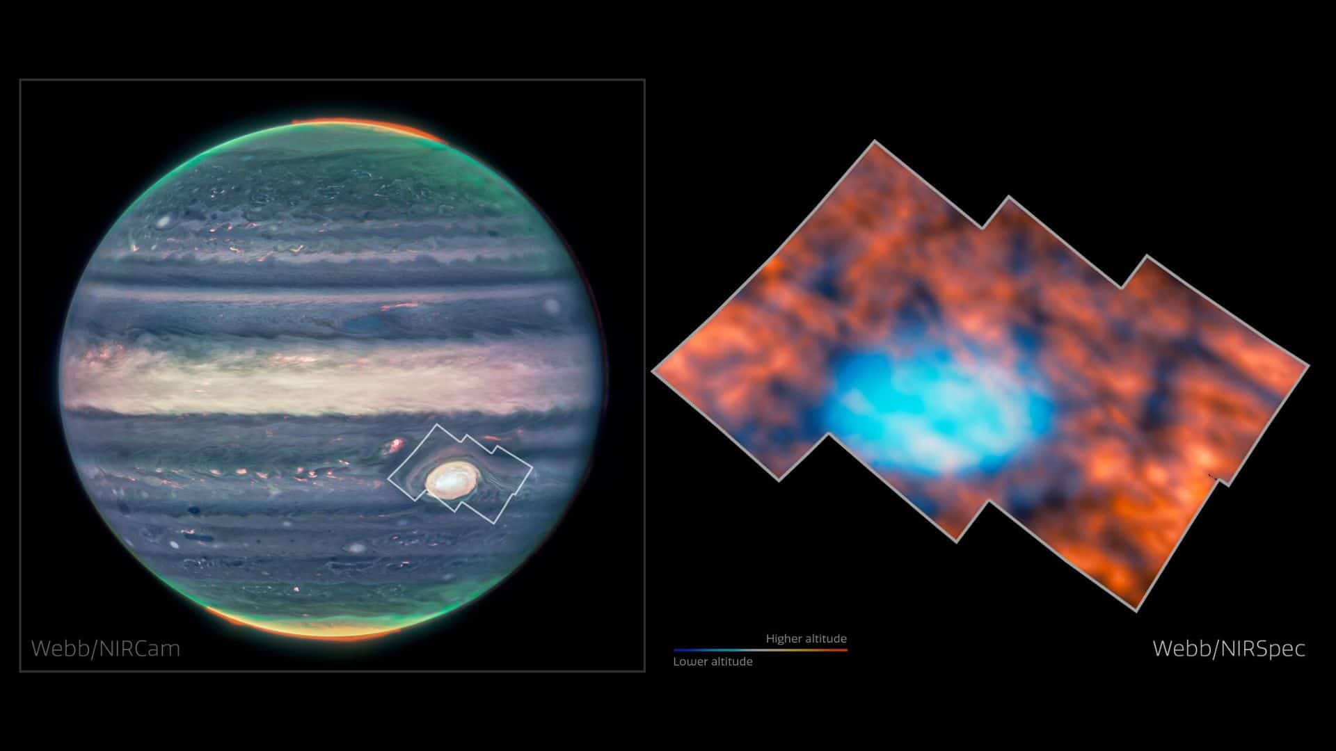 The James Webb Space Telescope captured Jupiter’s atmosphere around the Great Red Spot